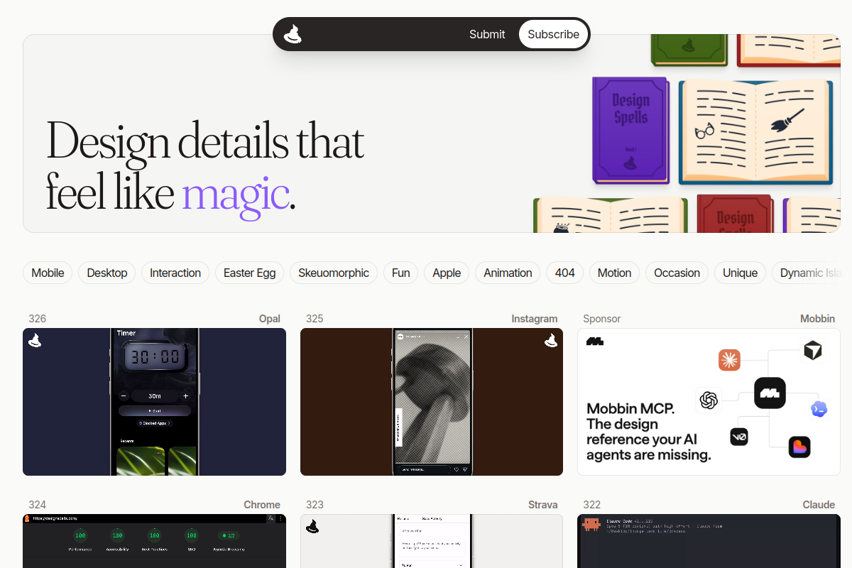 Design Spells 首页截图